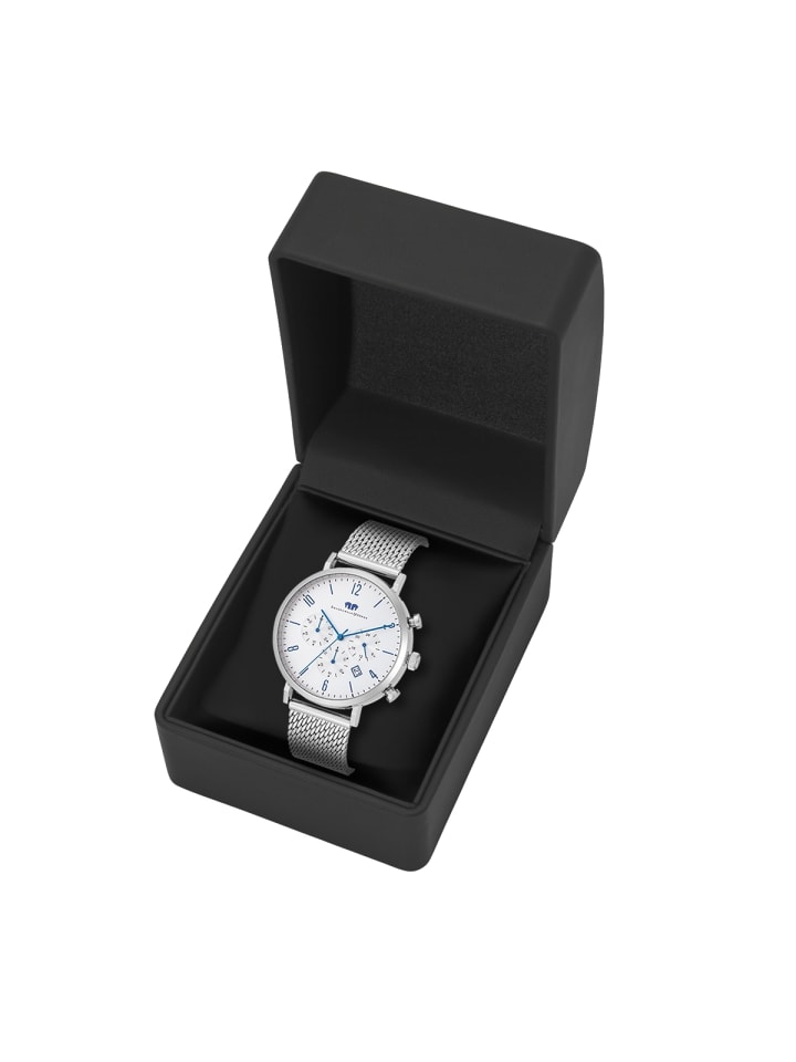 Rhodenwald & Söhne Herren Chronograph silber Edelstahl silber in silber günstig kaufen 21,5 cm