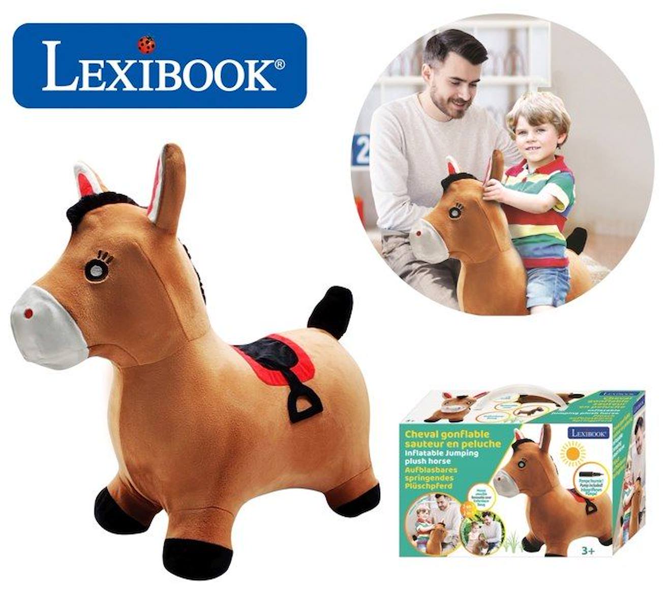 Cheval Sauteur Gonflable en Peluche marron