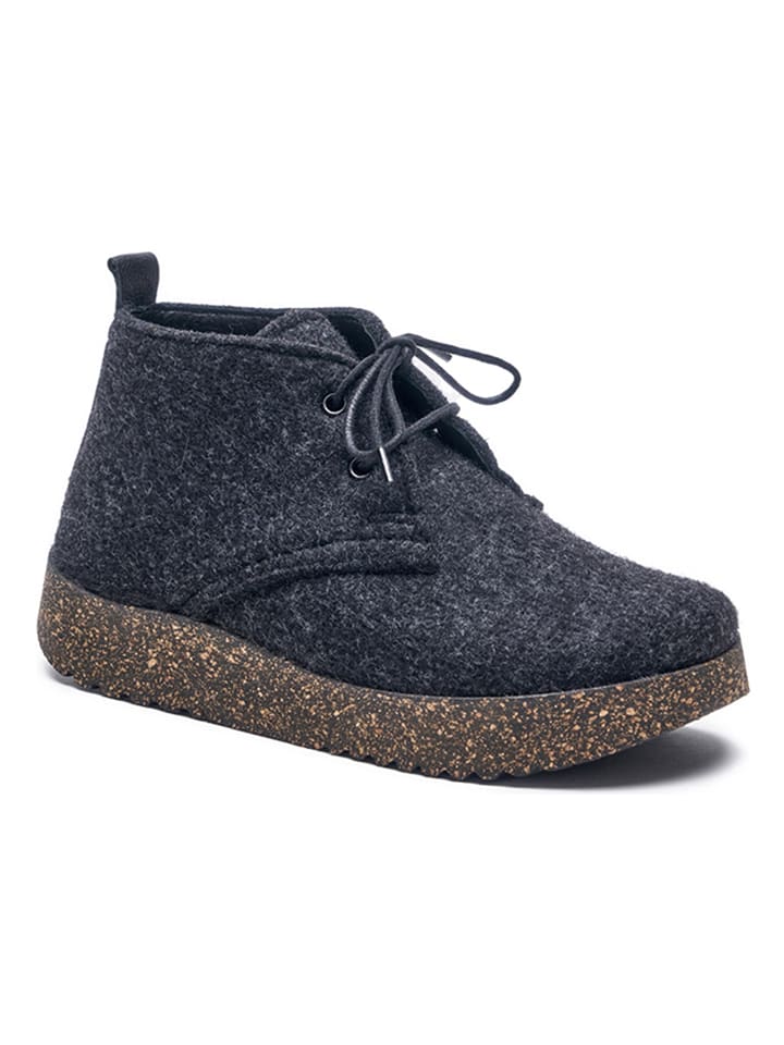 Comfortfusse Woll-Schnürschuhe in Anthrazit günstig kaufen