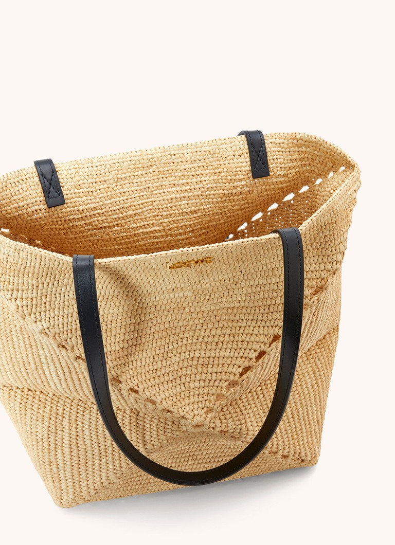 LOEWE Puzzle Fold vidēja izmēra plecu soma ar teļādas detaļām