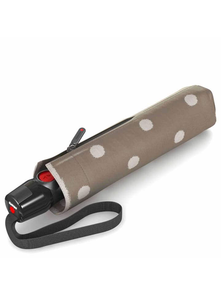 Knirps T.200 M Duomatic - Taschenschirm Regenschirm (sound moon) in dot art taupe günstig kaufen onesize