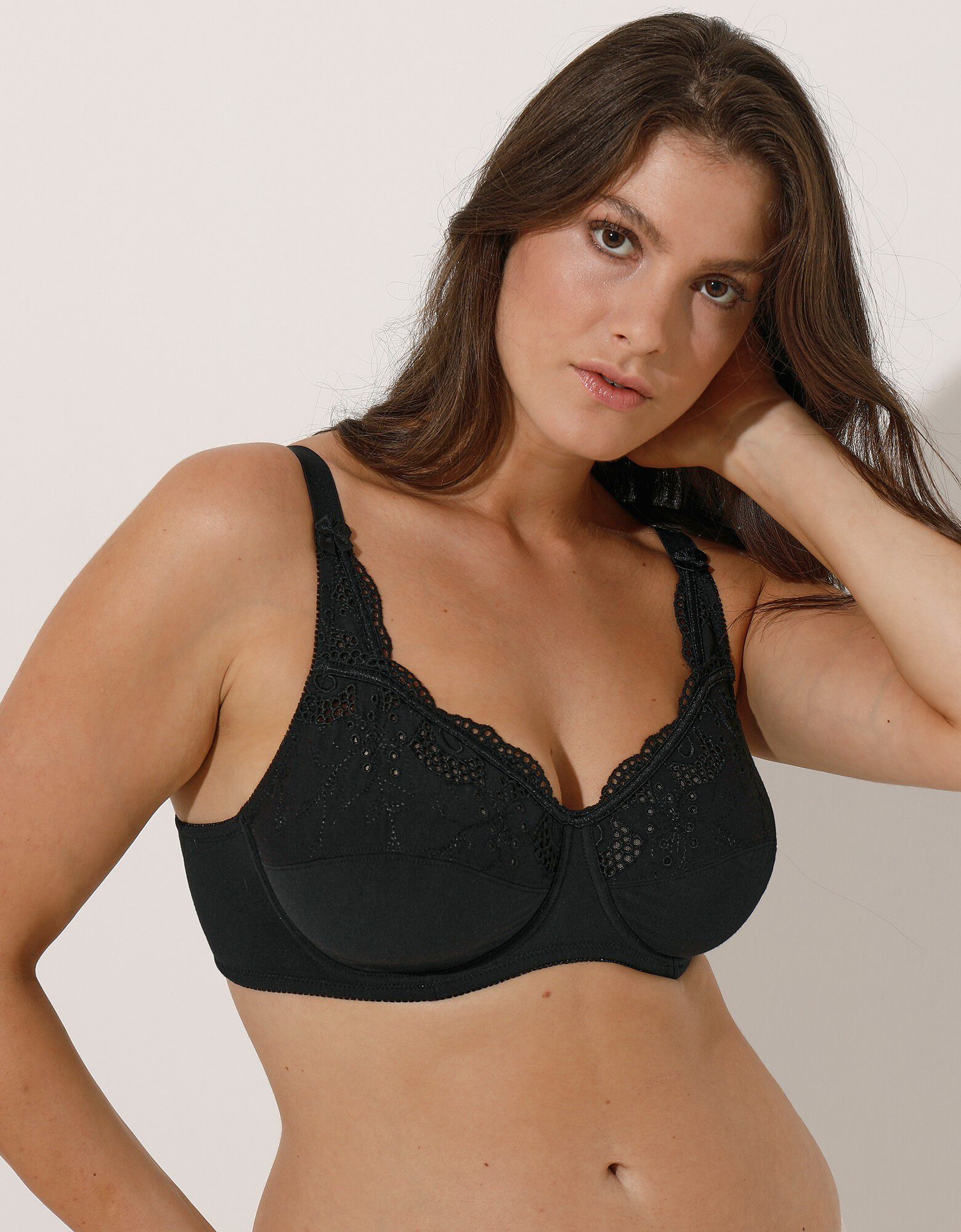 Soutien-gorge minimiseur en coton brodé ajouré Olbia