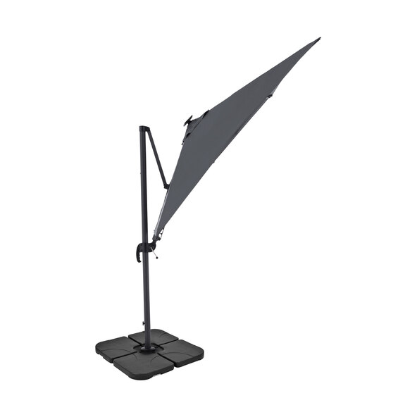 Alu-LED-Solarpendelschirm, 250 x 250 cm, anthrazit