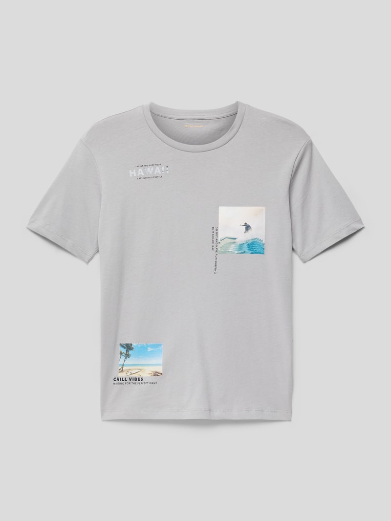 T-Shirt mit Motiv-Print in hellgrau