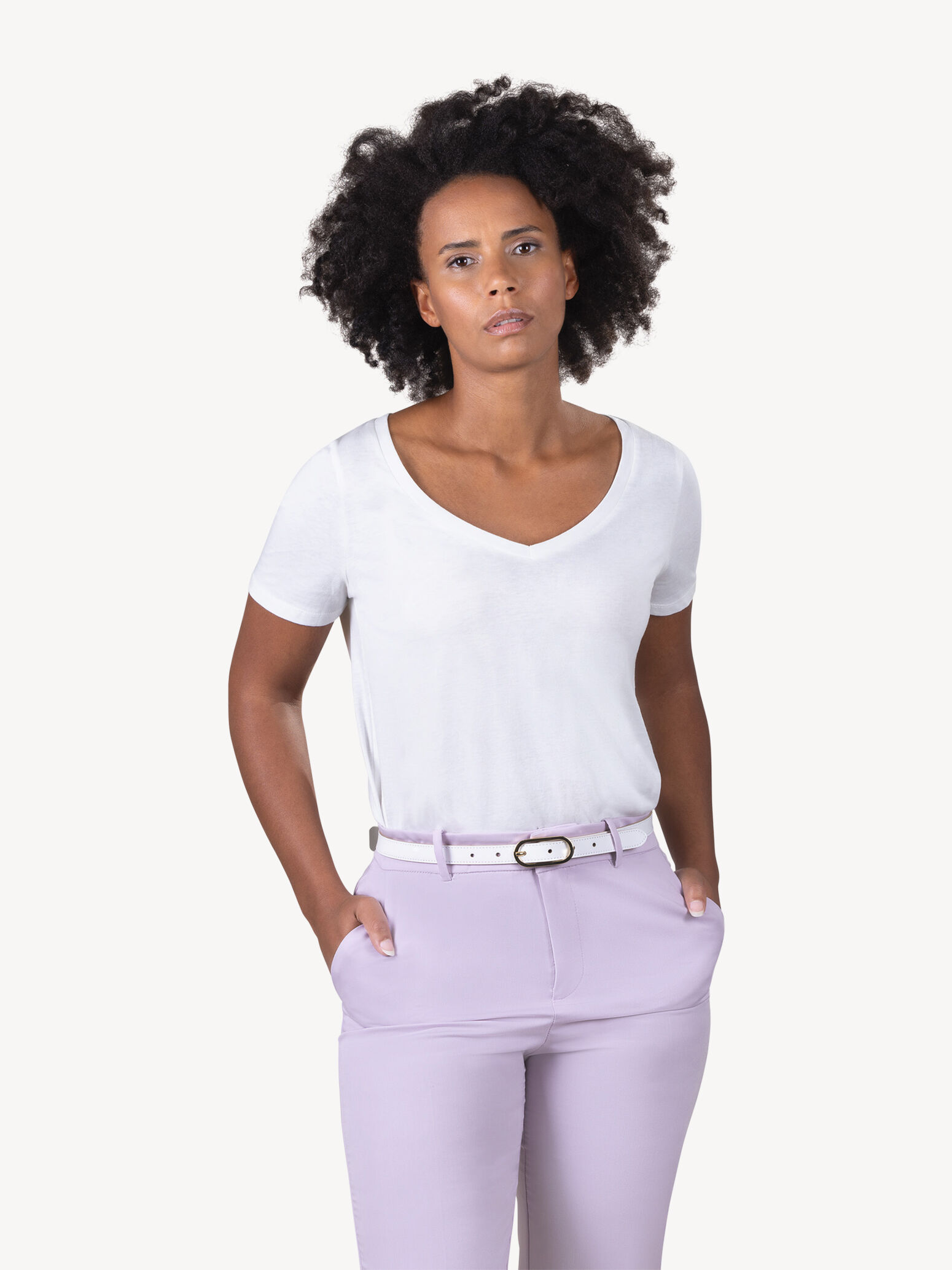 Ceinture en cuir - blanc