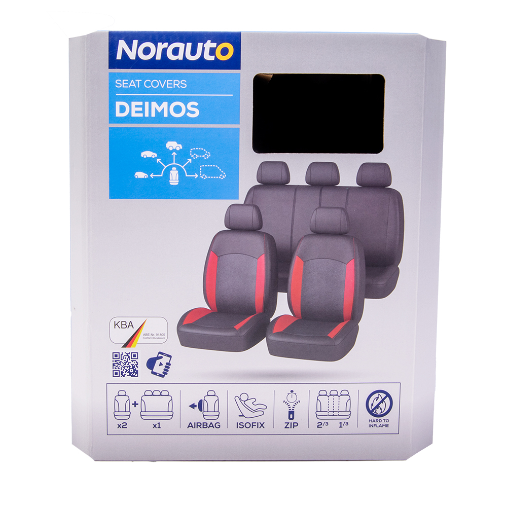 Set Norauto Deimos Universal-Sitzbezüge rot/schwarz - ATU