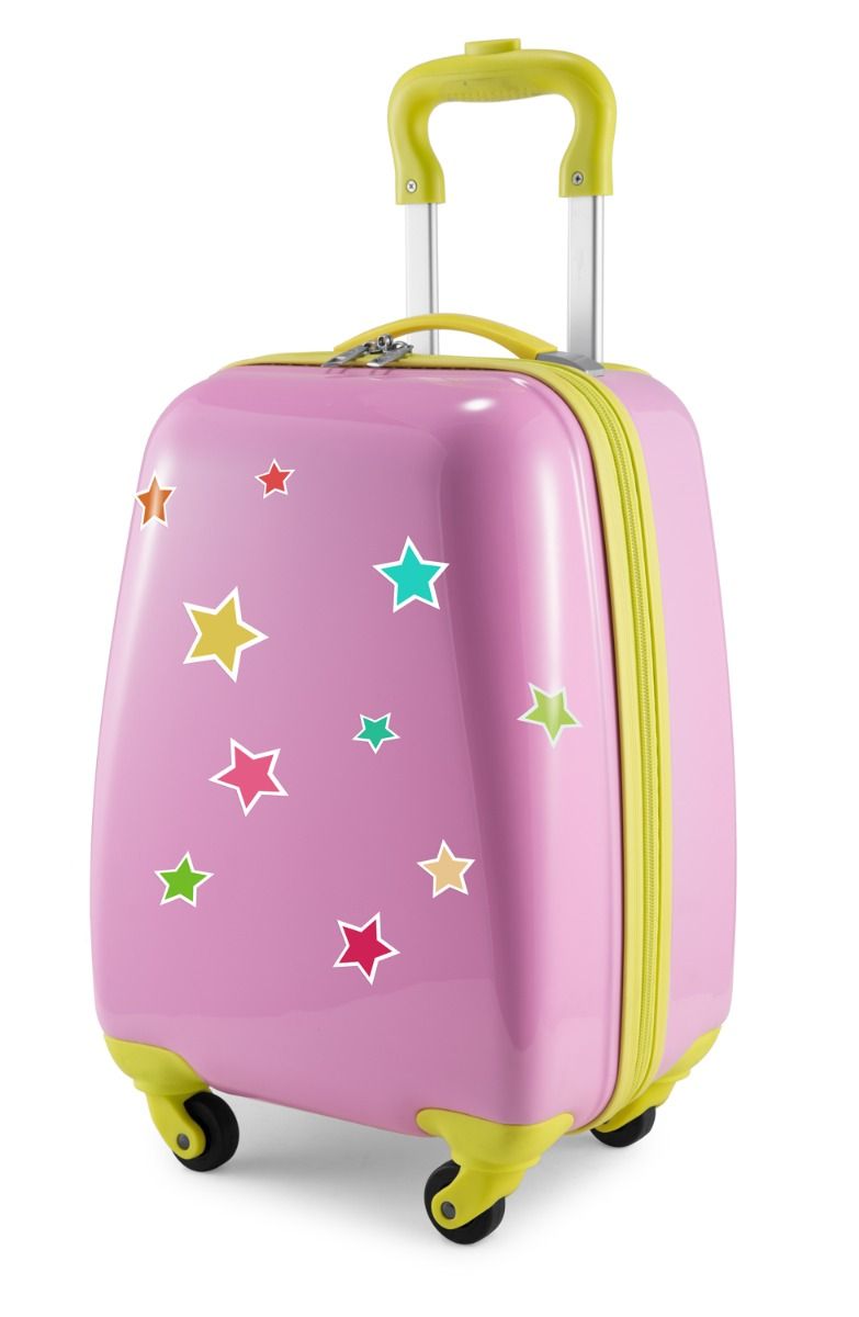 For Kids - Children's luggage + reflective stickers Monster, children's suitcase, children's hard case, hand luggage, 24 liters