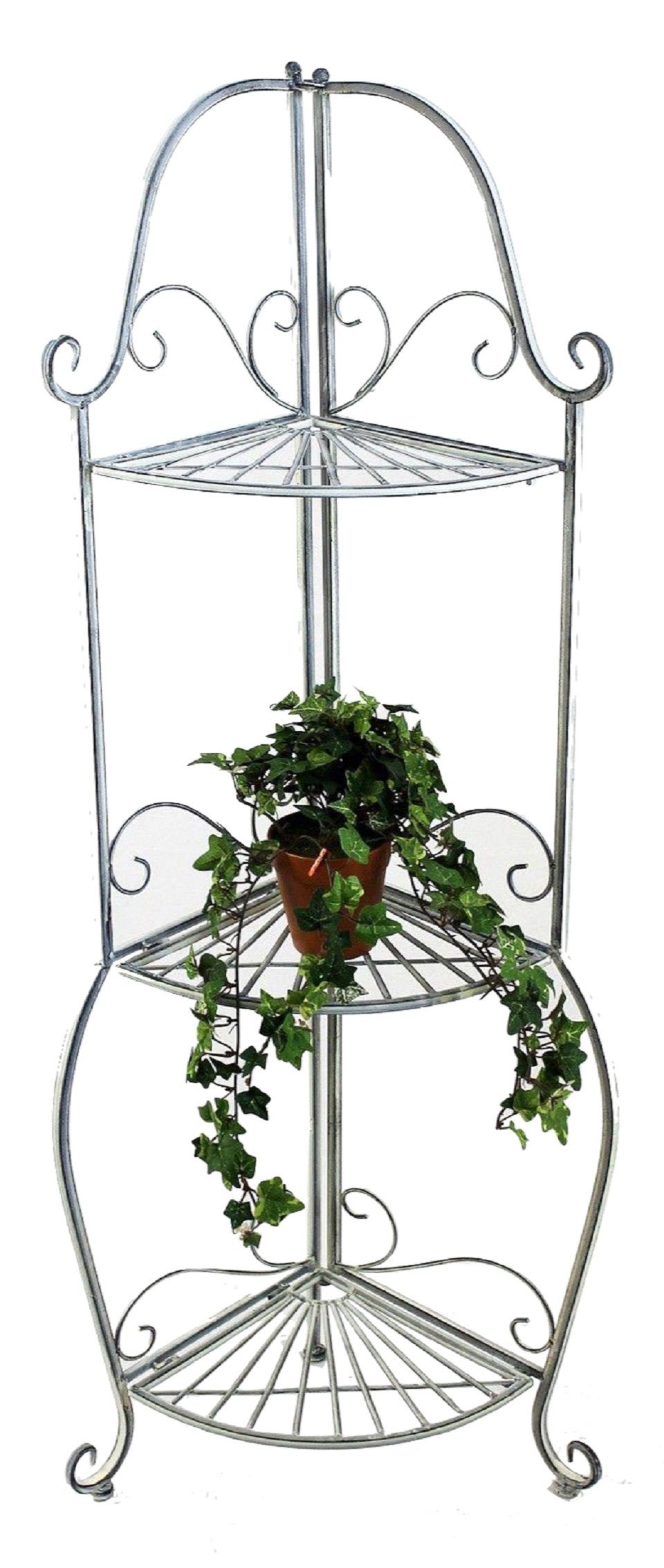 DanDiBo Eckregal Eckregal Romance 20113 Regal aus Metall 125 cm Badregal Antik Grau Küchenregal