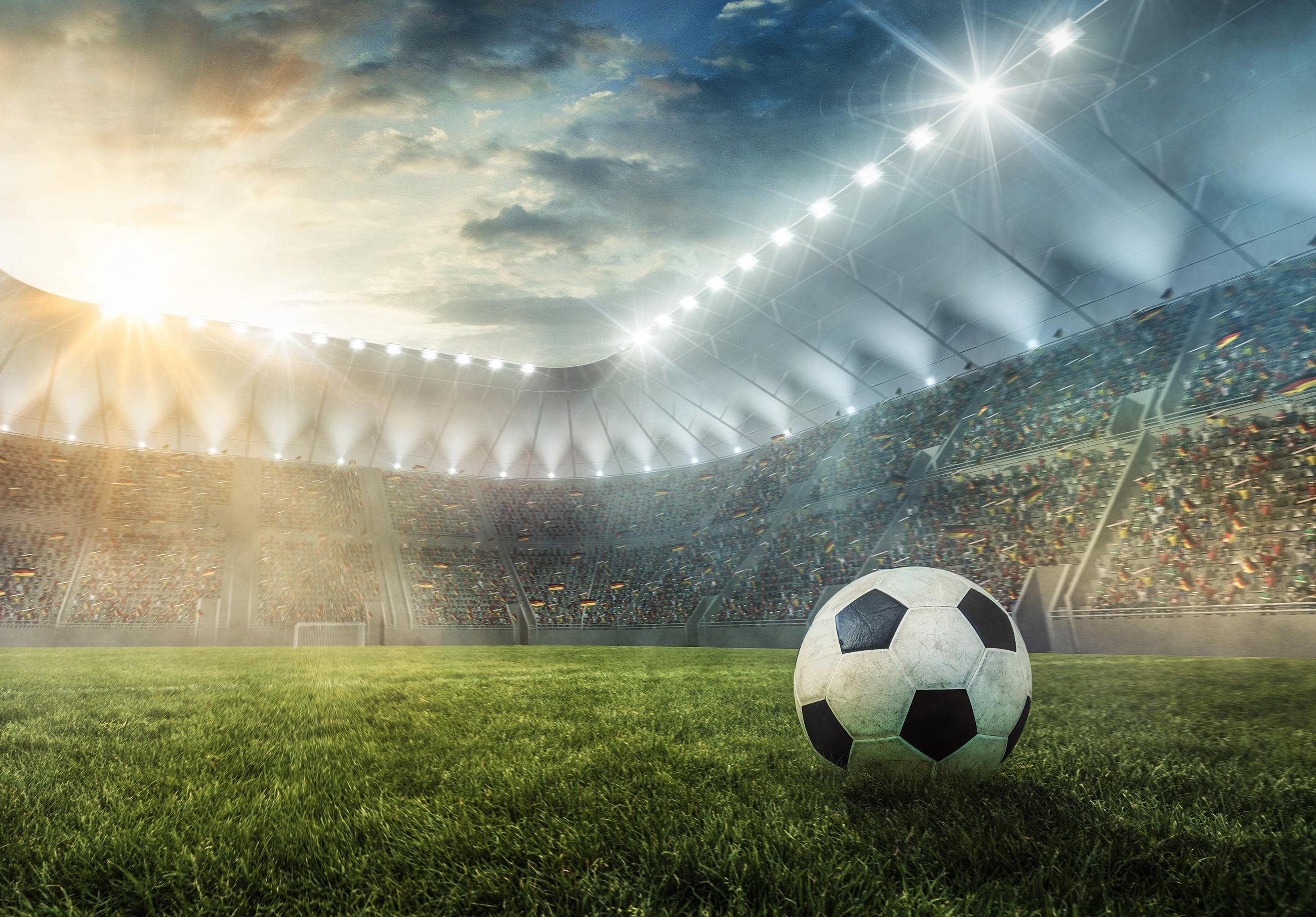 Wallarena Fototapete Kinderzimmer Jungen Stadion Fußball Kinder Vlies Tapete Vliestapete, Glatt, Kinder, Vliestapete inklusive Kleister