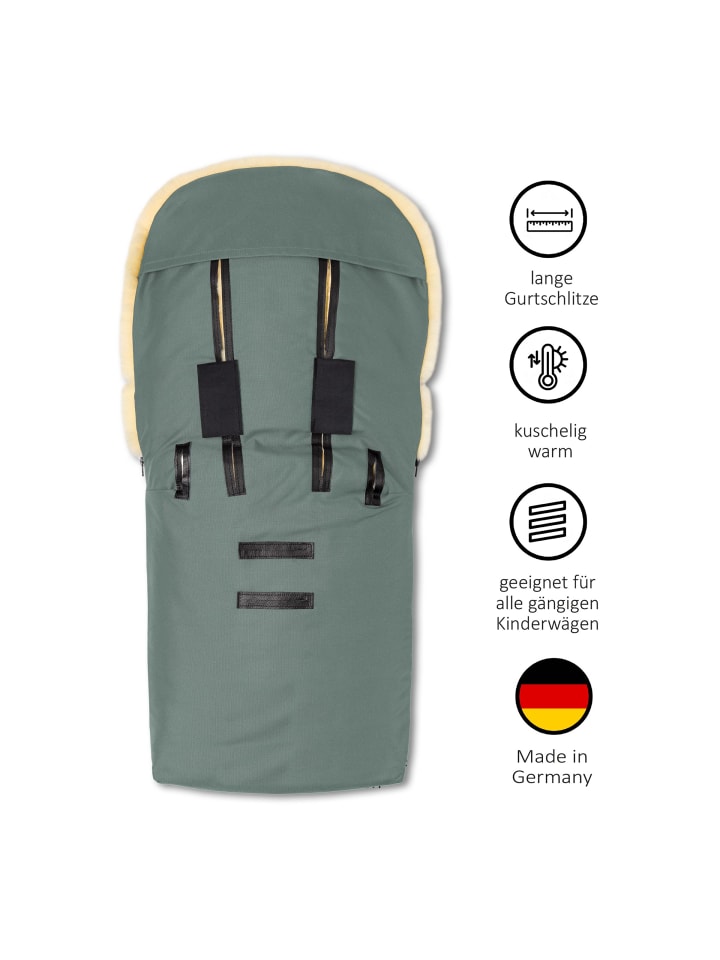 Hofbrucker Lammfell-Fußsack Putzi für Kinderwagen und Buggy in Lindgrün günstig kaufen onesize