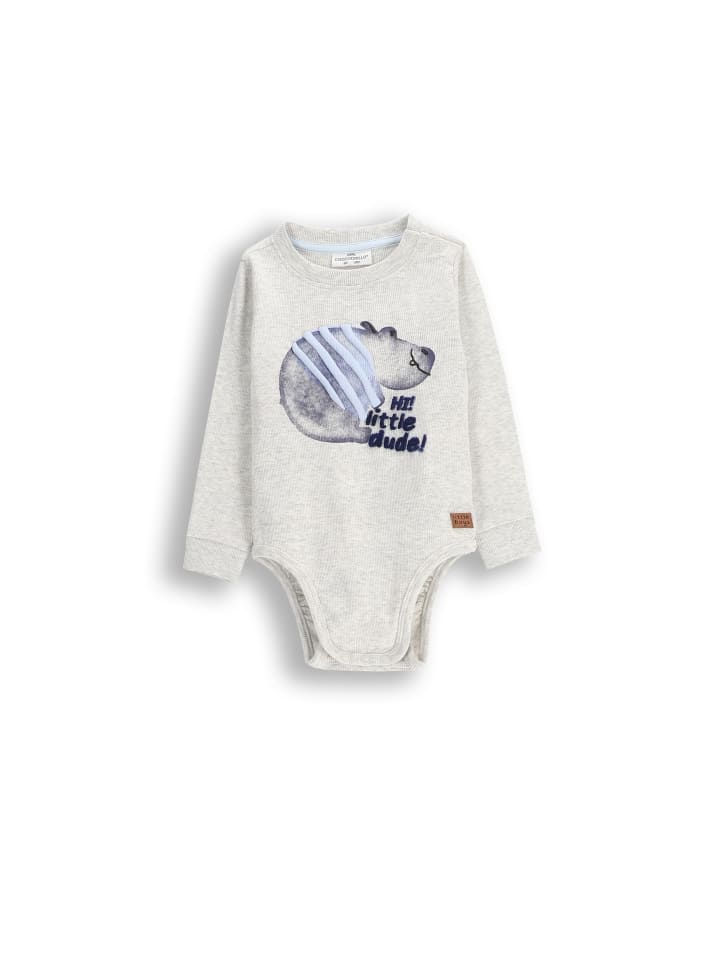 Coccodrillo Geripptes Langarm-Body in beige günstig kaufen