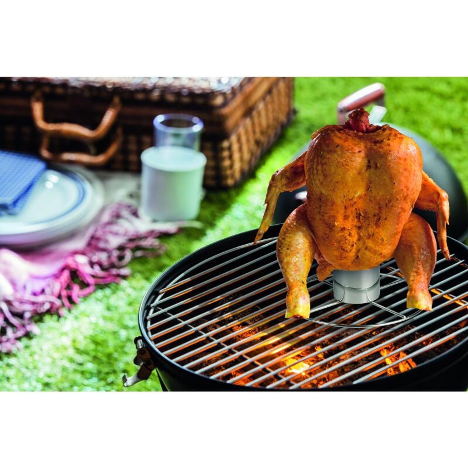 EDCO Backblech 8x Hähnchenbräter 20x10cm Geflügelständer Grillen Ofen BBQ Bräter Gril, Metall