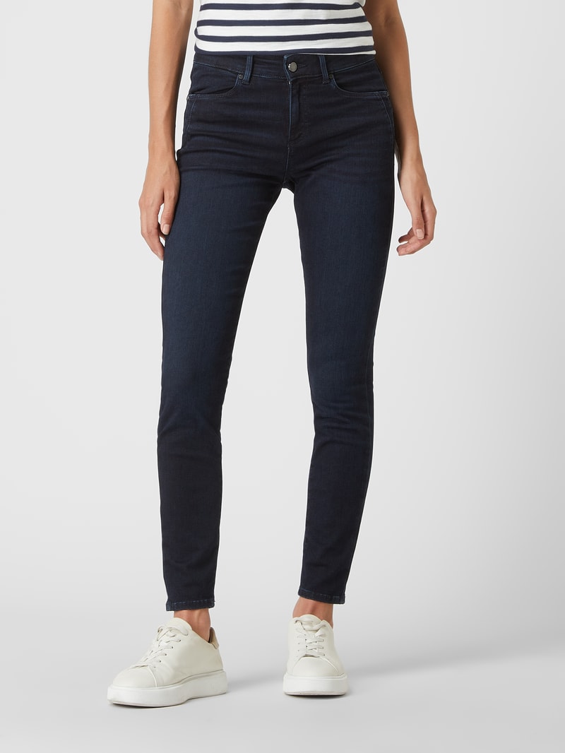 Skinny Fit Jeans mit Bio-Anteil Modell 'Ana' in dunkelblau