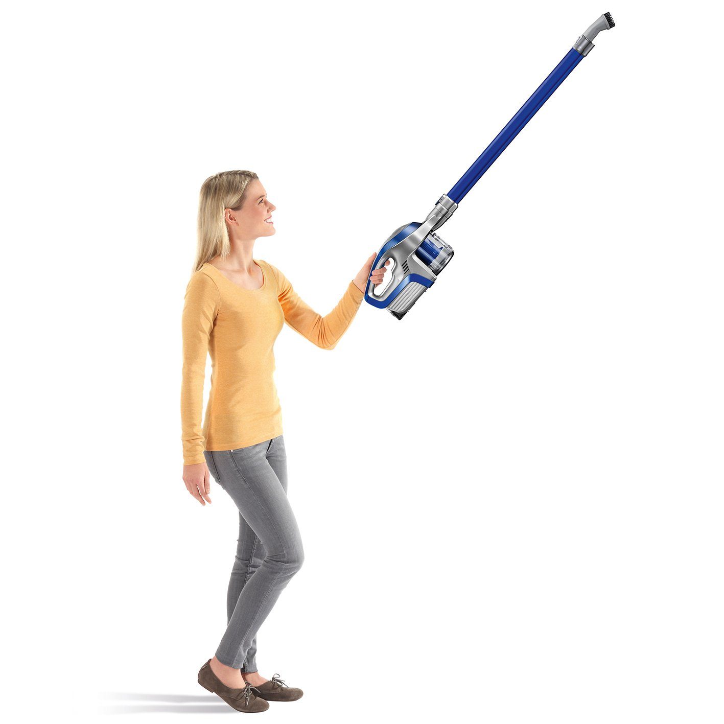 CLEANmaxx Zyklon Hybrid Staubsauger Akku Sensation kabellos 14,8V blau/grau