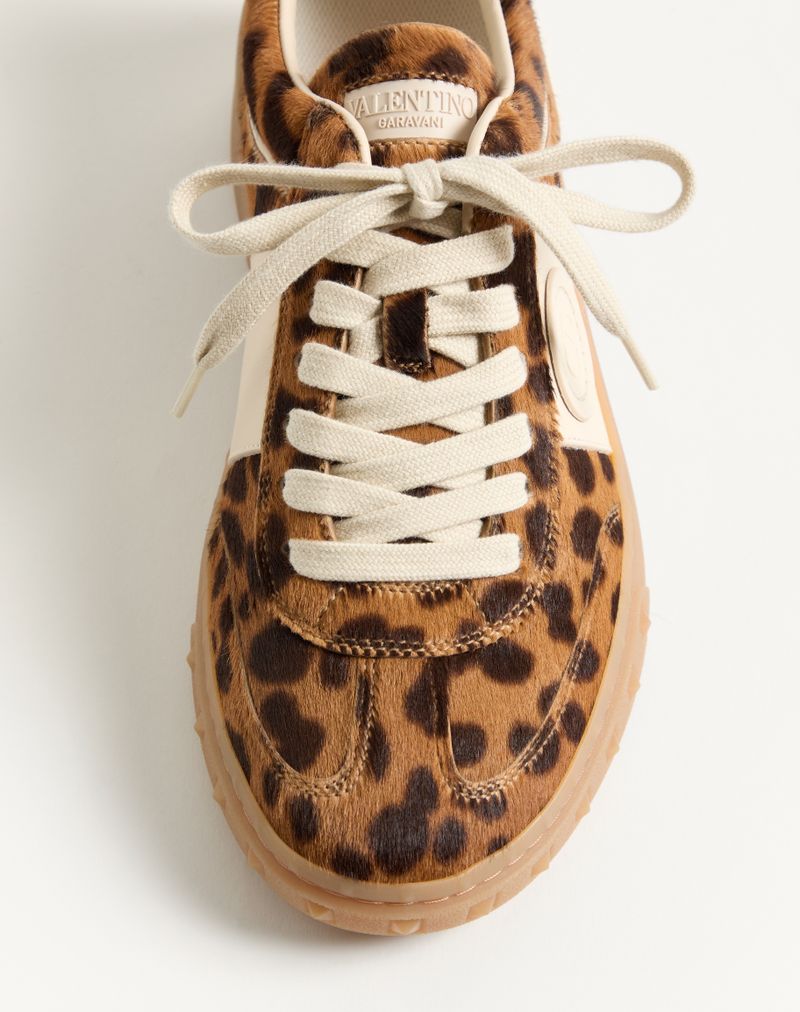 Baskets Upvillage en cuir de veau effet poney