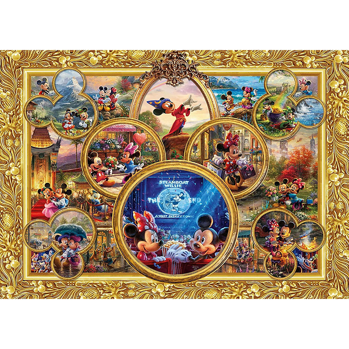 Mickey & Minnie, Dream Collage II, Thomas Kinkade Puzzle 1.000 Teile