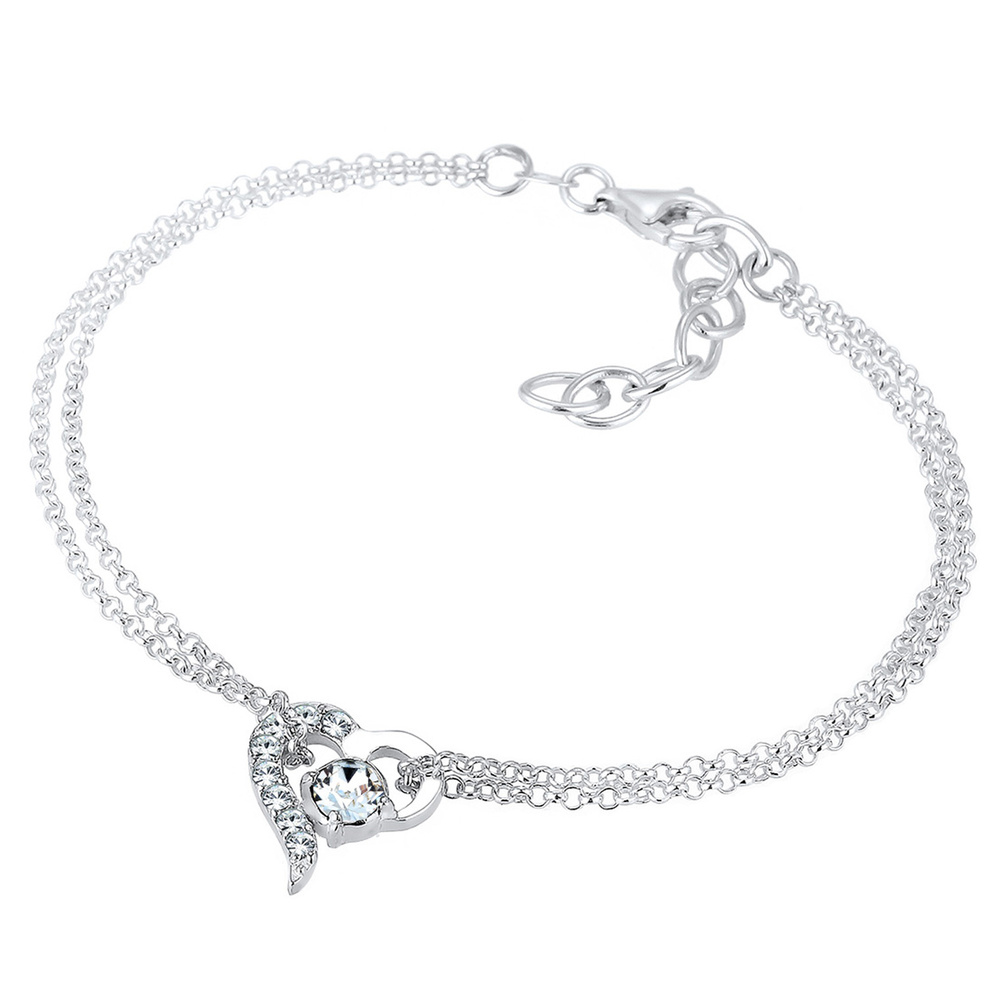 Elli Elli by Julie & Grace Bracelet Coeur Amour avec des Cristaux Bracelet Femme - (92 Bracelet