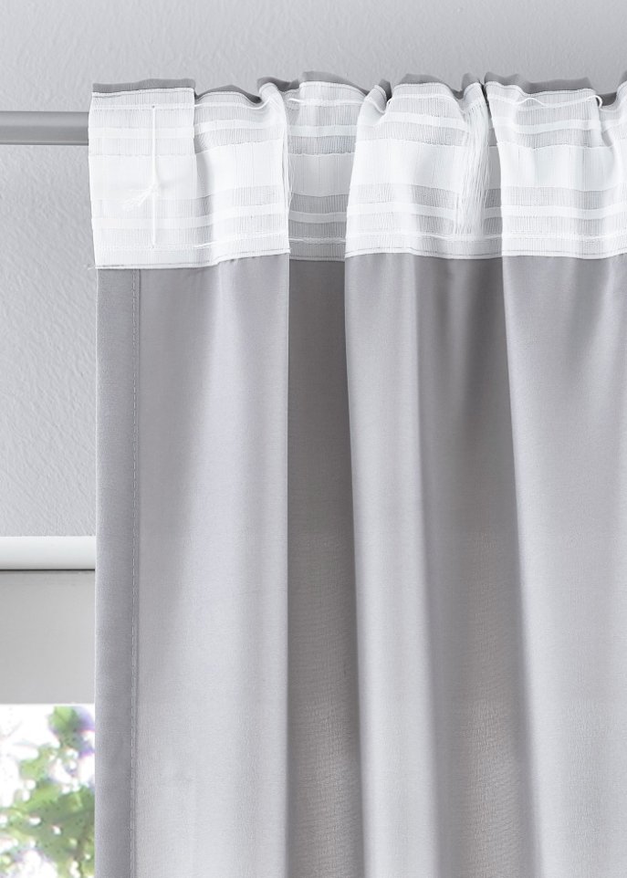 Microfaser Vorhang mit recyceltem Polyester (2er Pack)