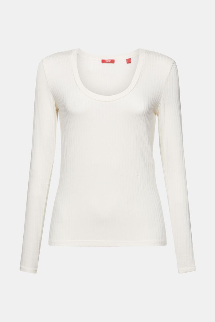 Top aus Rippstrick und Jersey