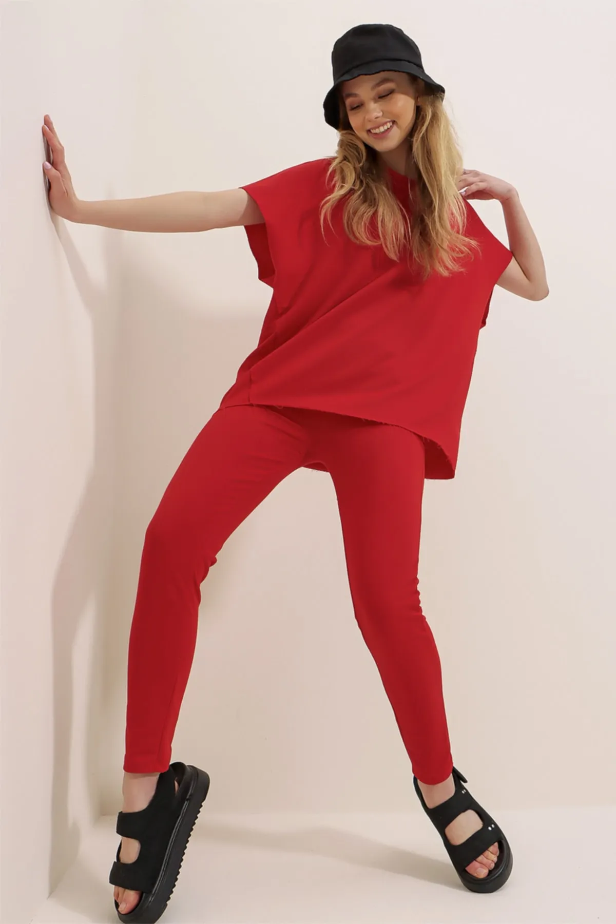 Trend Alaçatı Stili  Trainingsanzug - Rot - Regular Fit