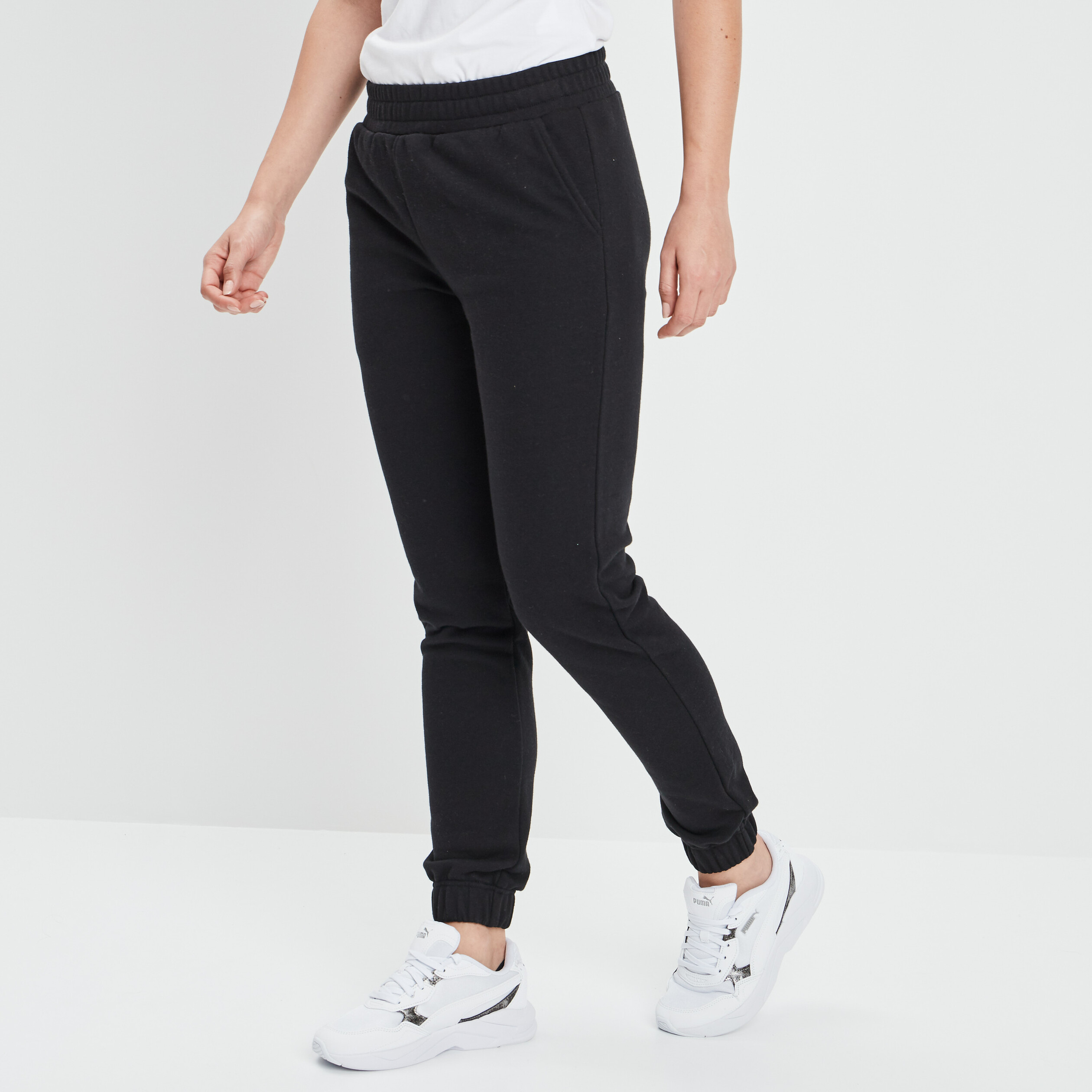 Pantalon jogging slim taille élastiquée noir femme | La Halle