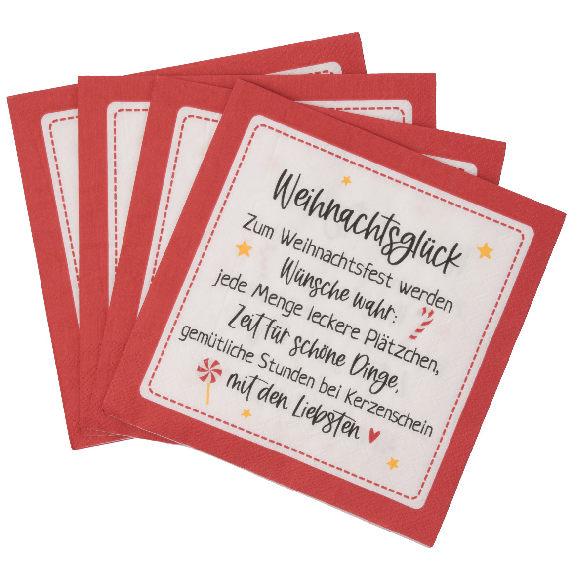20 Servietten im weihnachtlichen Dessin rot