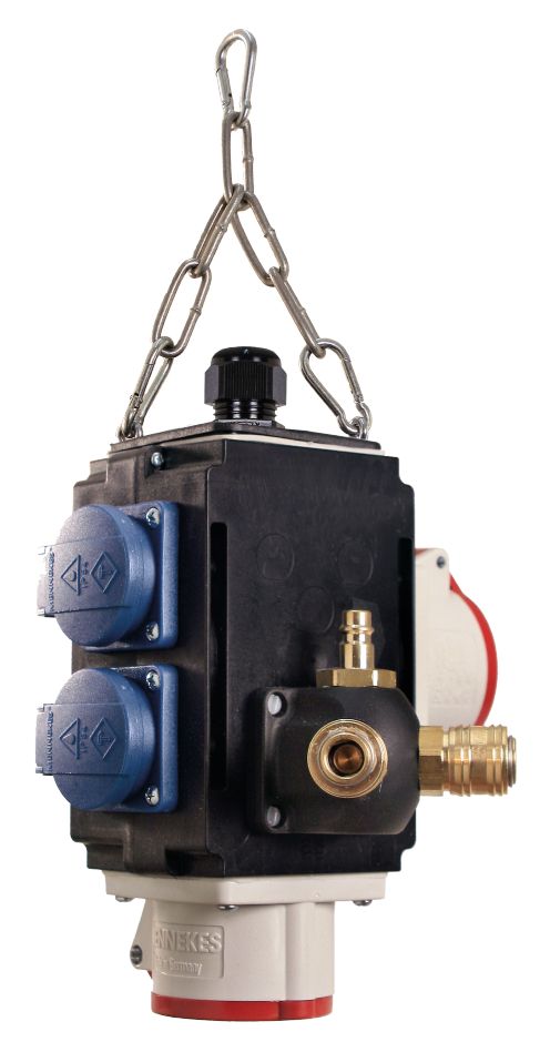 Schwabe 60736 MIXO Hängeverteiler III+ 2x 230V/16A, 2x CEE 400V/16A 5-polig