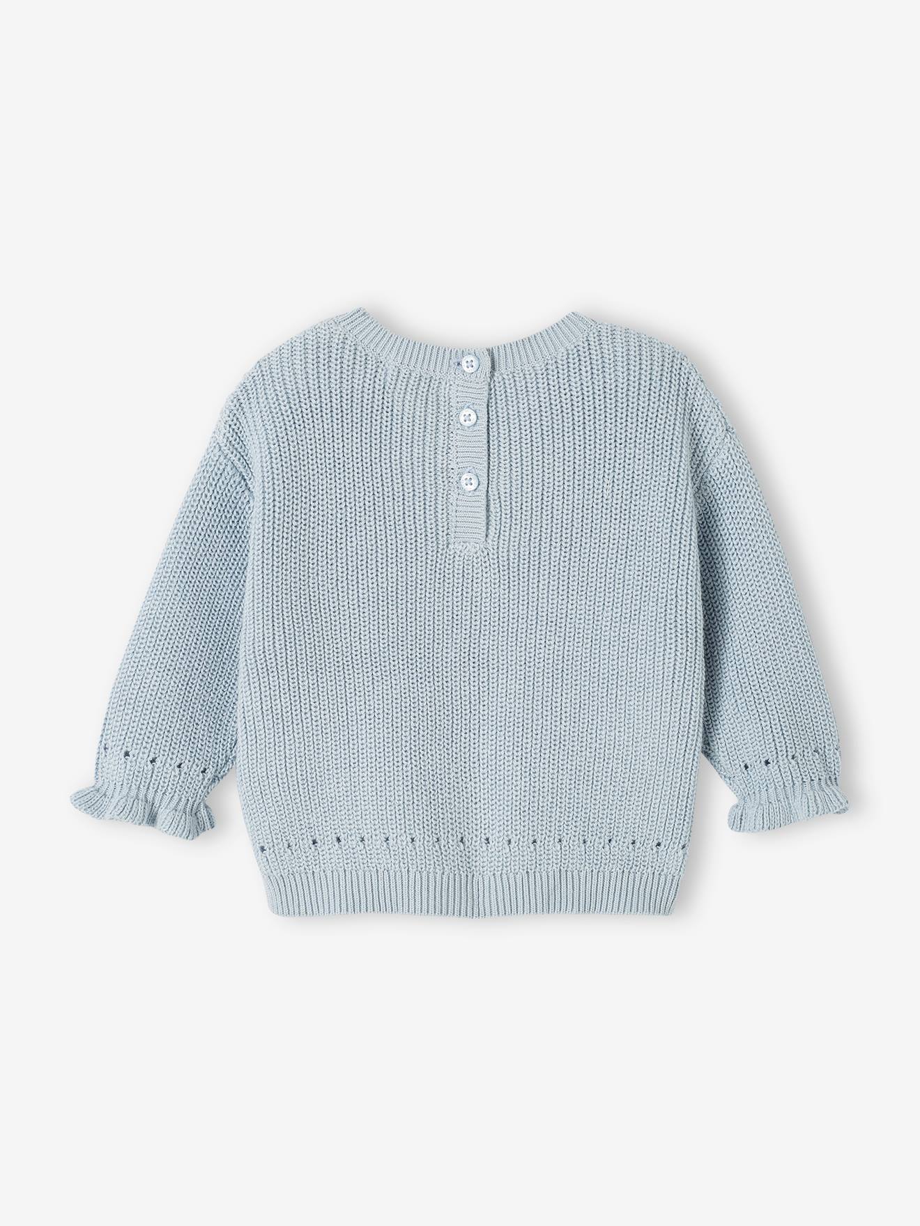 Vertbaudet Baby Pullover aus Rippstrick Oeko-Tex - eisblau