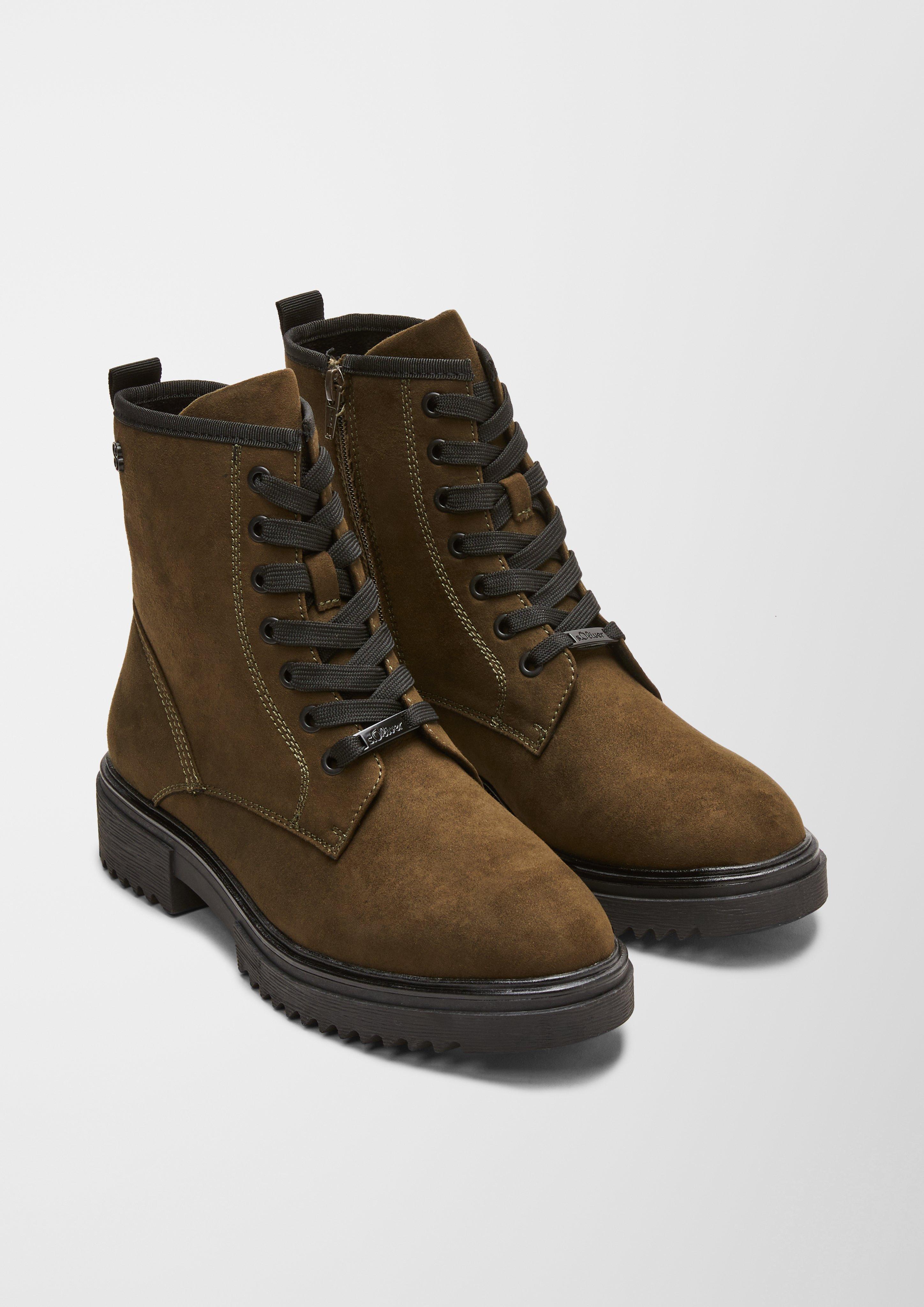 Schnürboots in Veloursleder-Optik  6006462-701