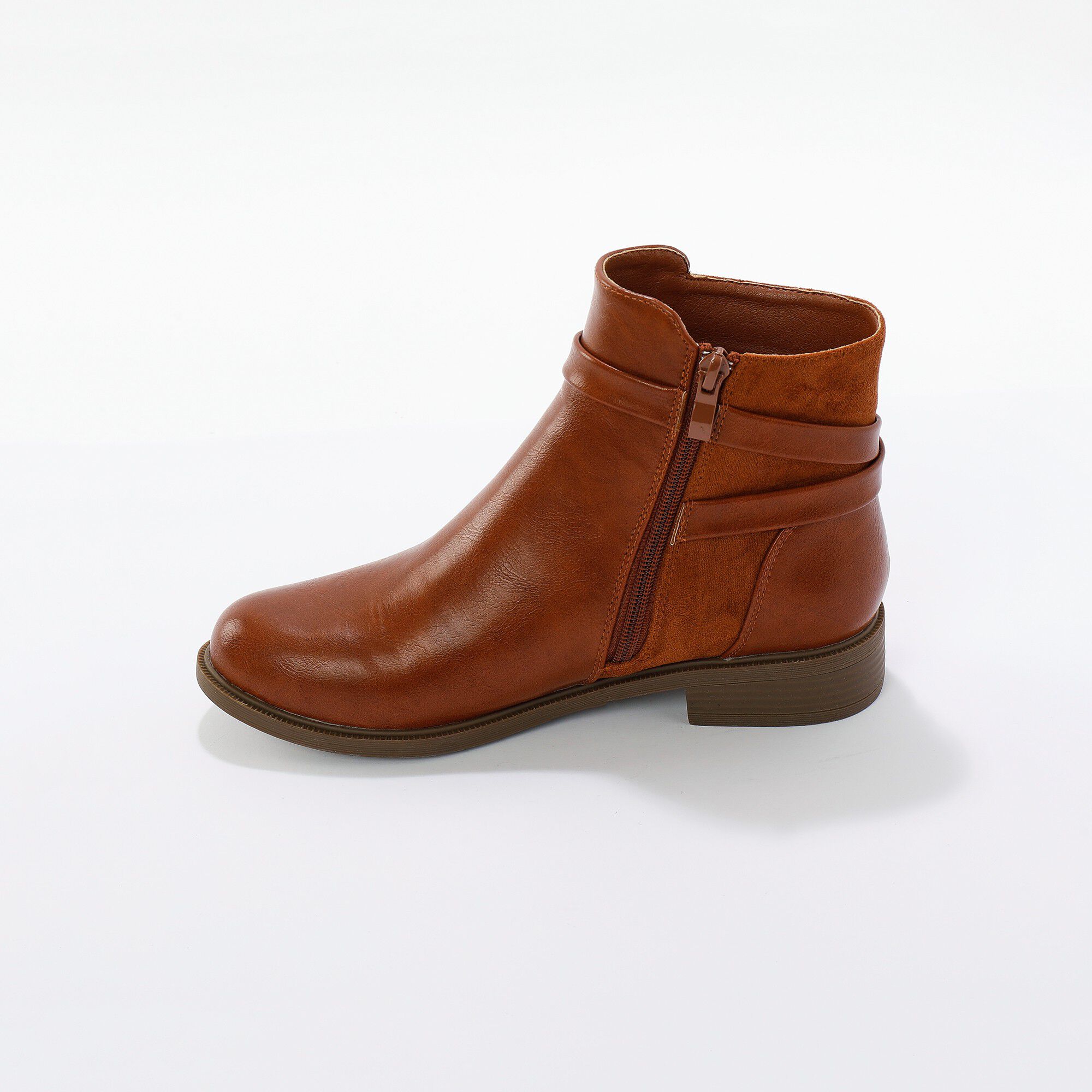 Boots zippées avec bride fantaisie