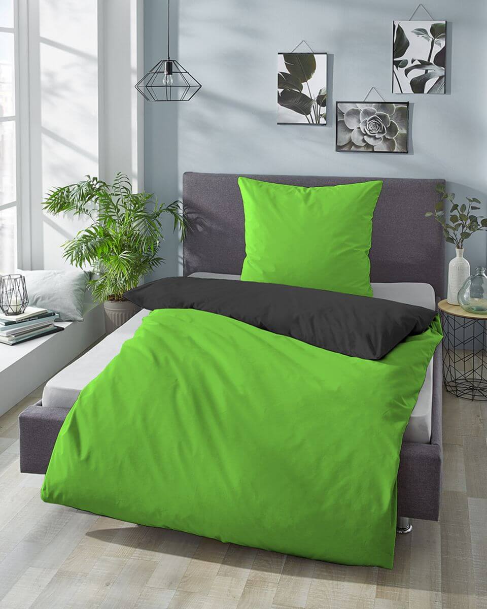 Satin Bettwäsche Apfel 135 x 200 cm
