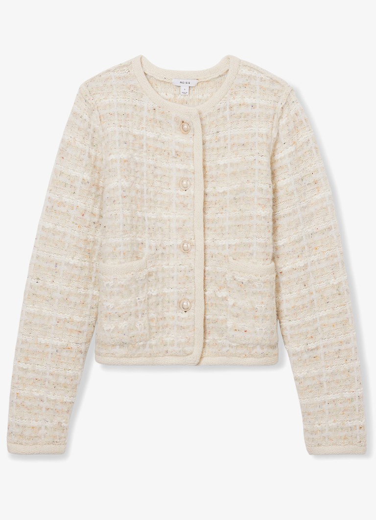Reiss Felicity paksu neuletakki merinovillasekoitteesta tweed-jäljitelmällä