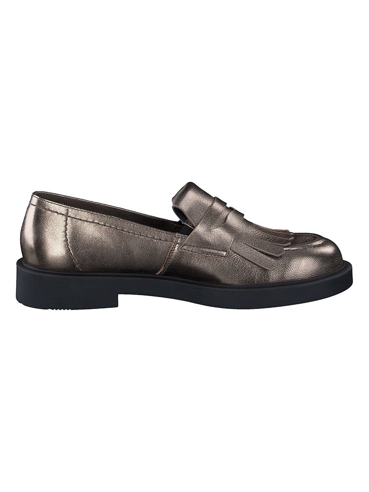 Paul Green Leder-Slipper  in Braun/ Gold günstig kaufen