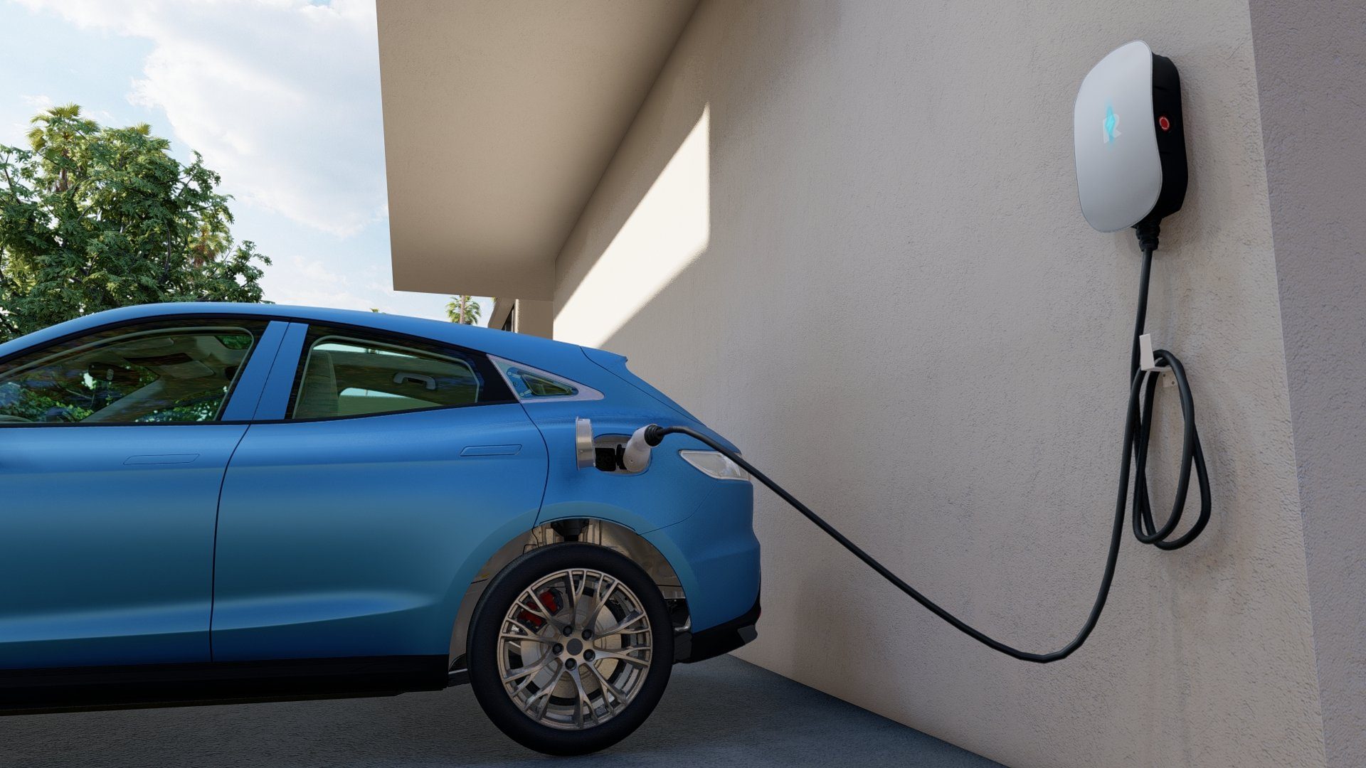 Spark stationär Elektroauto-Ladestation Revolution Wallbox mit 5m Kabel-mehrere Verwaltungsmodi-RFID-WIFI, 3-phasig, Komplett Set, mit Typ2 Ladekabel von 5m