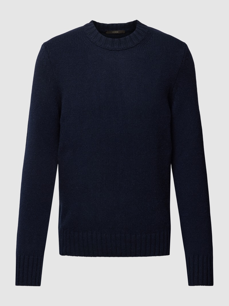 Strickpullover aus Kaschmir-Mix Modell 'Ecosio' in marineblau