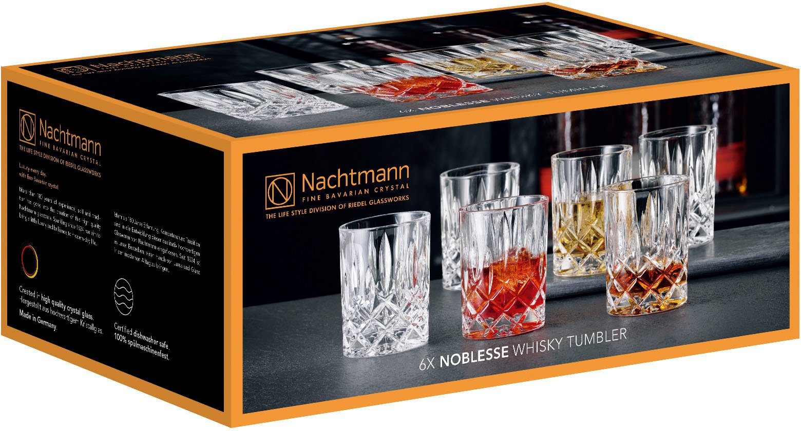 Nachtmann Whiskyglas Noblesse, Kristallglas, Made in Germany, 295 ml, 6-teilig