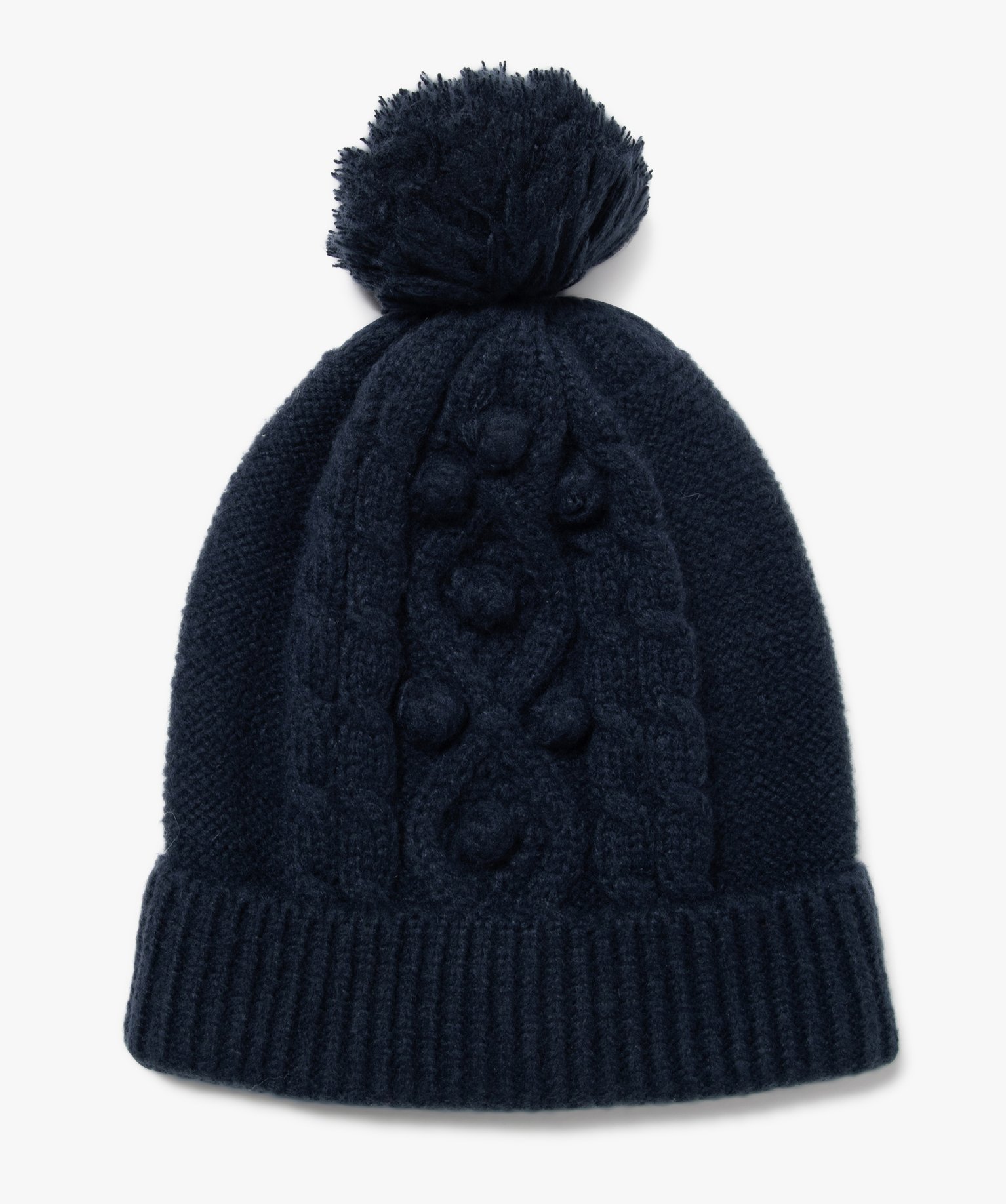 Bonnet à torsades et pompons Garçon bleu | GEMO