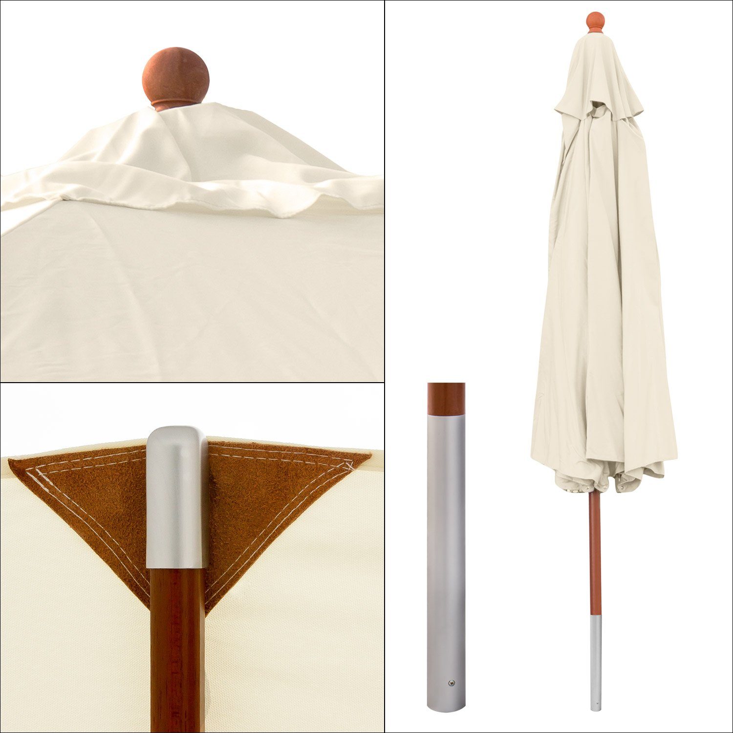 anndora-sonnenschirm Sonnenschirm 3x3m quadratisch Knickbar mit Dreh Kipp Mechanismus - Farbwahl