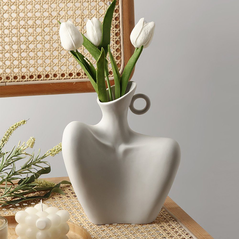 Aphollod Dekovase Body Art Vasenarrangement, Schlüsselbeinvase (1 tlg Vase), Keramik-Vase