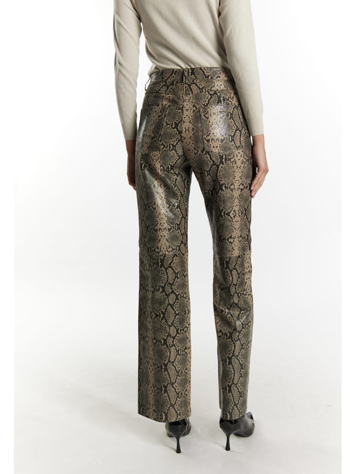 faina Lederhose in Beige Schlange günstig kaufen