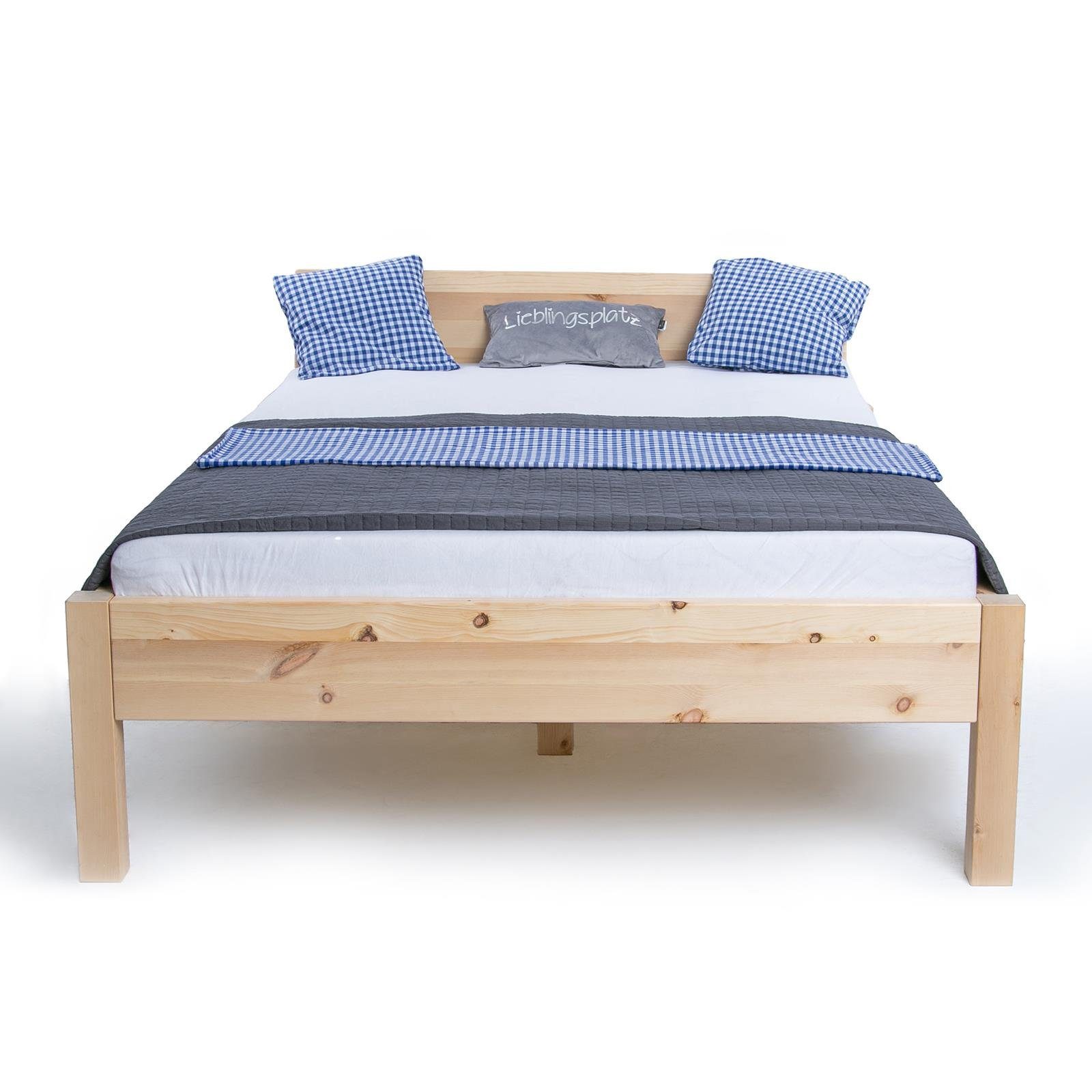 TUGA-Holztech Massivholzbett Zirbenholzbett 45° (Zirbe) 
