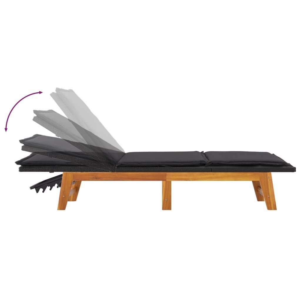 vidaXL Gartenliege 3-tlg. Garten-Lounge-Set Poly Rattan & Massivholz Akazie, 1 St.