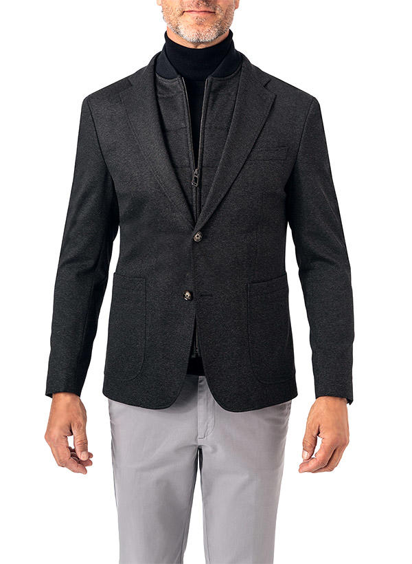 JOOP!, Sakko, Slim Fit, Jersey, dunkelgrau meliert