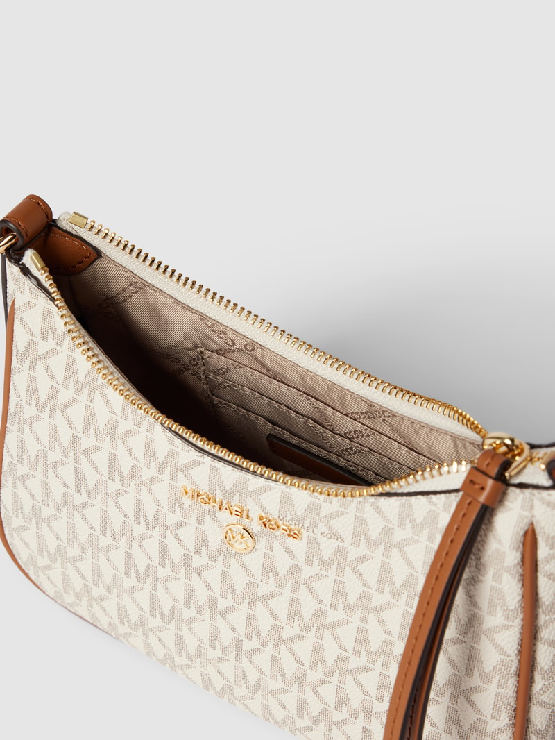 Pochette mit Allover-Logo-Muster Modell 'JET SET CHARM' in offwhite