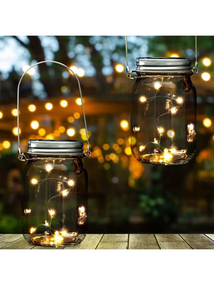 relaxdays 4x Solarglas in Transparent günstig kaufen onesize