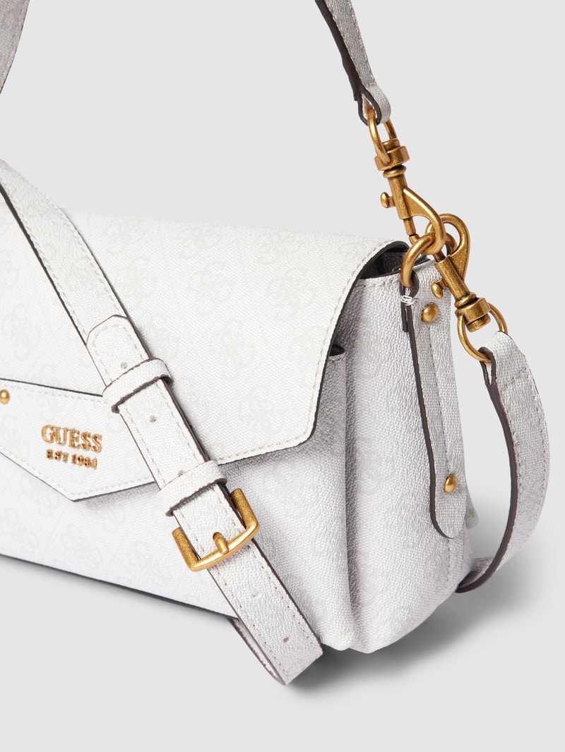 Schultertasche mit Allover-Logo Modell 'BRENTON' in graphit