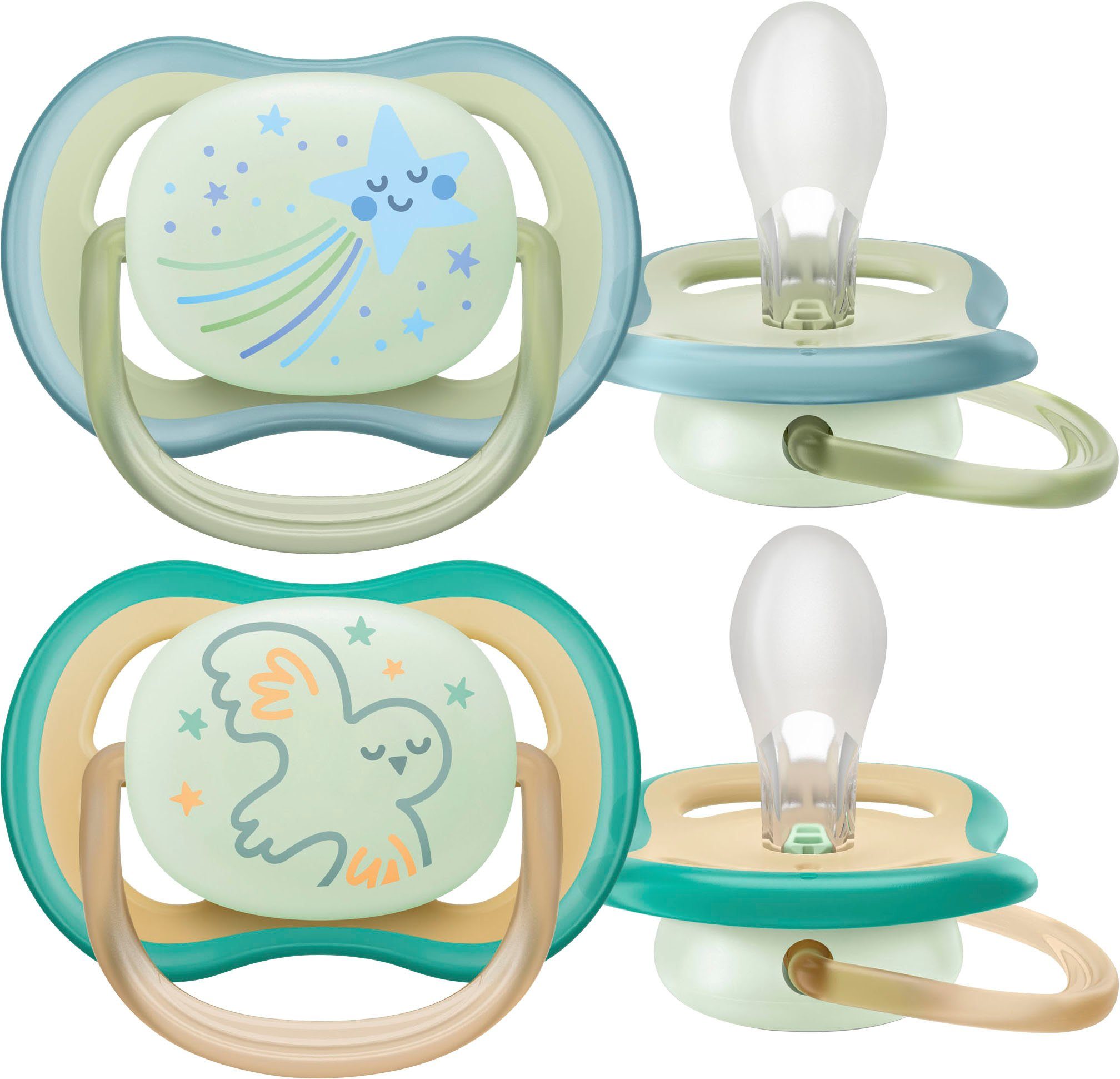 Philips AVENT Schnuller ultra air SCF376, Doppelpack, mit Transport- und Sterilisationsbox, 0 bis 6 Monate
