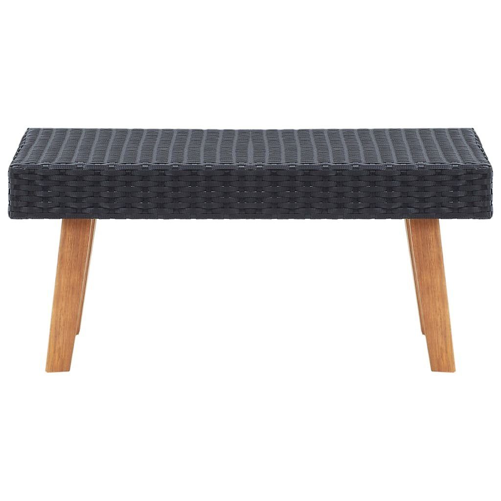 vidaXL Gartenlounge-Set 2-tlg. Garten-Lounge-Set mit Kissen Poly Rattan Schwarz, (1-tlg)
