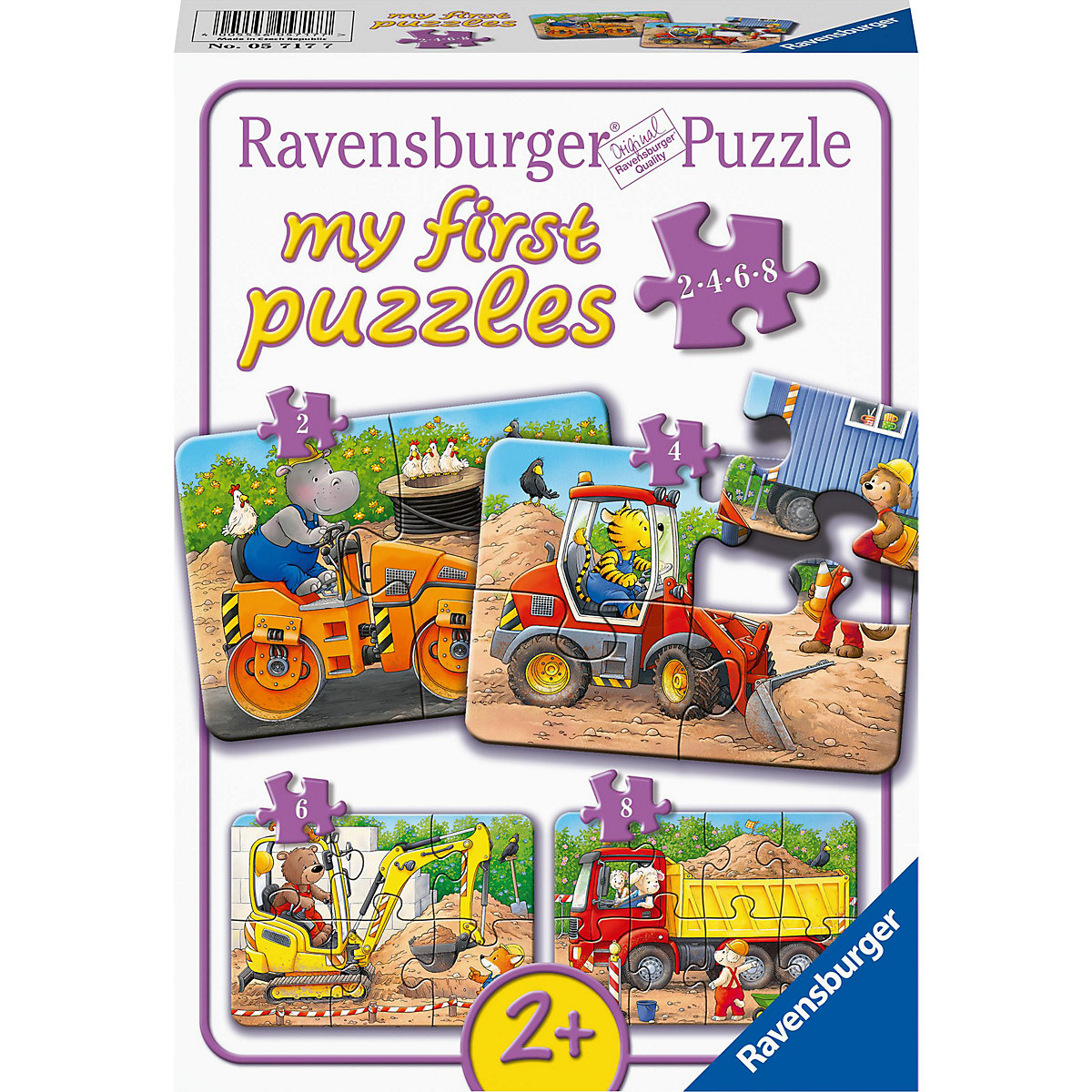 my first puzzles Tiere auf der Baustelle (2, 4, 6 und 8 Teile)
