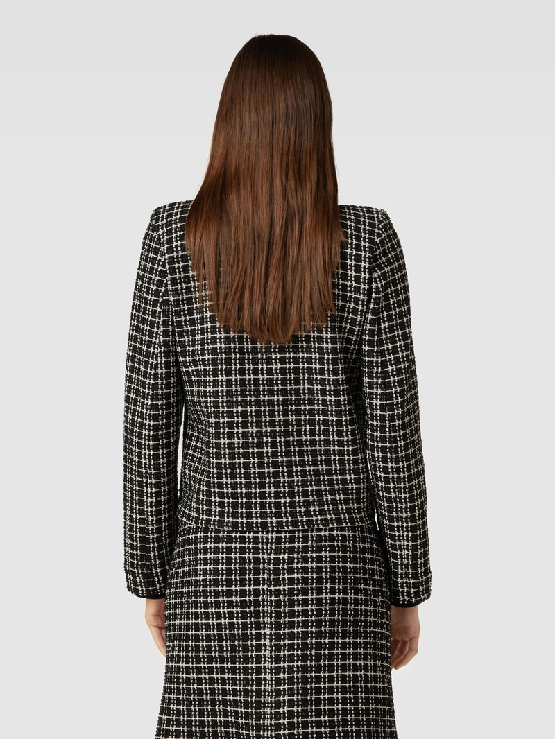Blazer mit Rundhalsausschnitt und Knopfleiste in black